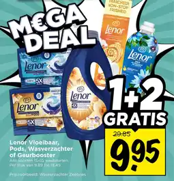 Vomar Voordeelmarkt Lenor vloeibaar, pods, wasverzachter of geurbooster aanbieding