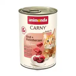 Zooplus 6x 400g animonda Carny Senior Rund + Kalkoen Hartjes natvoer voor katten aanbieding