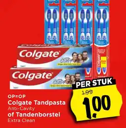 Vomar Voordeelmarkt Colgate tandpasta anti-cavity of tandenborstel extra clean aanbieding