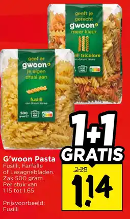 Vomar Voordeelmarkt G'woon pasta aanbieding