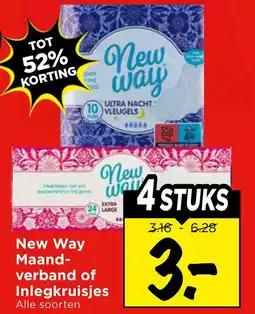 Vomar Voordeelmarkt New way maandverband of inlegkruisjes aanbieding