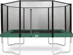 Bol.com Salta Combo - 396 x 244 cm - Rechthoekige trampoline met veiligheidsnet - Stevig frame - Groen aanbieding