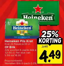 Vomar Voordeelmarkt Heineken pils krat of blik aanbieding