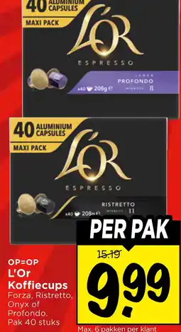 Vomar Voordeelmarkt OP=OP L'Or Koffiecups aanbieding