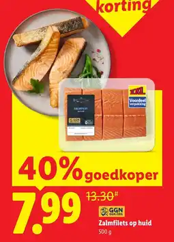 Lidl Zalmfilets op huid aanbieding