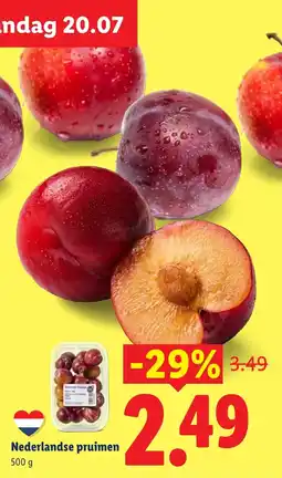 Lidl Nederlandse pruimen aanbieding