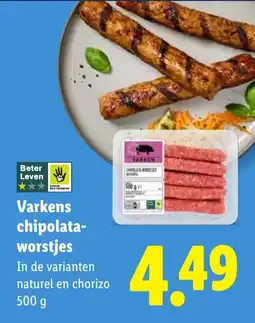 Lidl Varkens chipolata-worstjes aanbieding