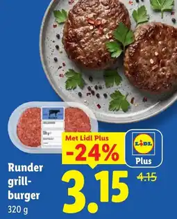 Lidl Runder grill-burger aanbieding