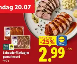 Lidl Schouderfiletlapjes gemarineerd aanbieding