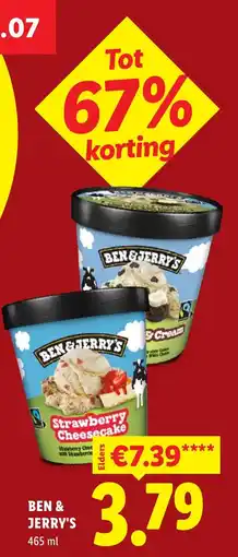 Lidl Ben & jerry's strawberry cheesecake aanbieding