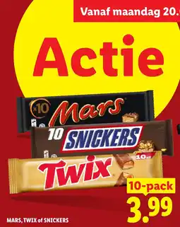 Lidl Mars, twix of snickers aanbieding