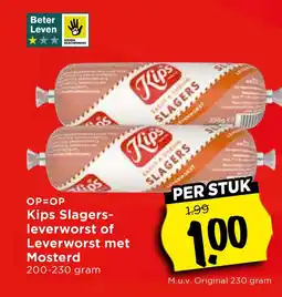 Vomar Voordeelmarkt Kips Slagers- leverworst of Leverworst met Mosterd aanbieding