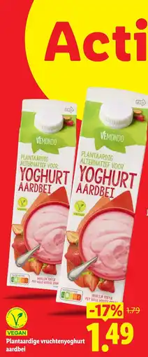 Lidl Vemondo Plantaardige vruchtenyoghurt aardbei aanbieding