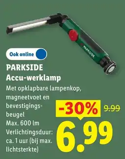 Lidl Parkside Accu-werklamp aanbieding