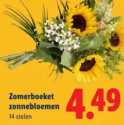 Lidl Zomerboeket zonnebloemen aanbieding