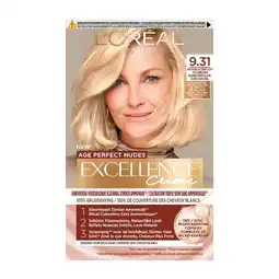 Trekpleister L'Oréal Paris Age Perfect Nudes Excellence Crème 9.31 Natuurlijk Zeer Licht Goudblond Haarkleuring aanbieding