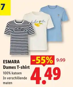 Lidl Esmara Dames T-shirt aanbieding