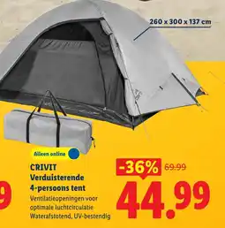 Lidl Crivit Verduisterende 4-persoons tent aanbieding