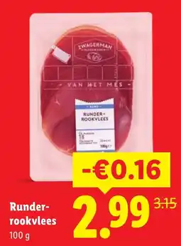 Lidl Zwagerman Runder-rookvlees aanbieding