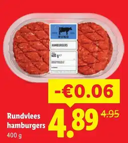 Lidl Rundvlees hamburgers aanbieding