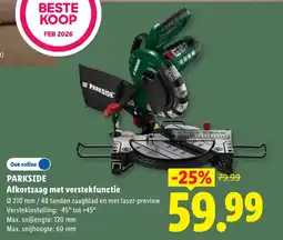 Lidl Parkside Afkortzaag met verstekfunctie aanbieding