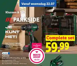 Lidl Parkside Accu-schroefboormachine set 20 V aanbieding