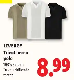 Lidl Livergy tricot heren polo aanbieding