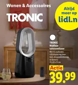 Lidl Tronic Bladloze Tafelventilator aanbieding