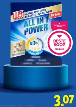 Lidl W5 Vaatwastabletten All In 1 Power aanbieding