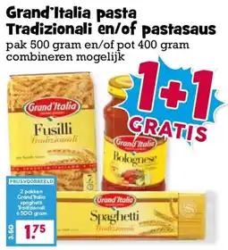 Boon`s Markt Grand'Italia pasta Tradizionali en/of pastasaus aanbieding