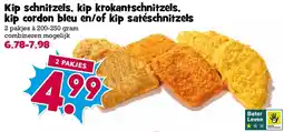Boon`s Markt kip schnitzels, kip krokantschnitzels, kip cordon bleu en/of kip satéschnitzels aanbieding