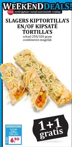 Boon`s Markt Slagers kiptortilla's en/of kipsaté tortilla's aanbieding