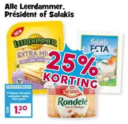 Boon`s Markt Alle Leerdammer, President of Salakis aanbieding