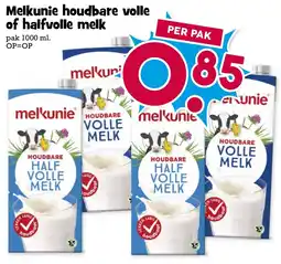 Boon`s Markt melkunie houdbare volle of halfvolle melk aanbieding