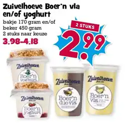 Boon`s Markt Zuivelhoeve Boer'n vla en/of yoghurt aanbieding