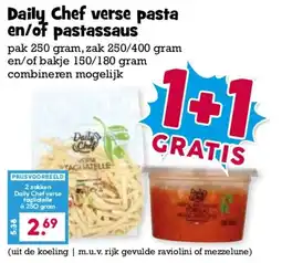Boon`s Markt Daily Chef verse pasta en/of pastassaus aanbieding