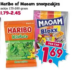 Boon`s Markt Haribo of Maoam snoepzakjes aanbieding