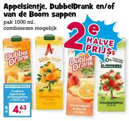 Boon`s Markt Appelsientje, DubbelDrank en/of van de Boom sappen aanbieding