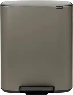 Coolblue Brabantia Bo Pedal Bin 2 x 30 Liter Platinum aanbieding