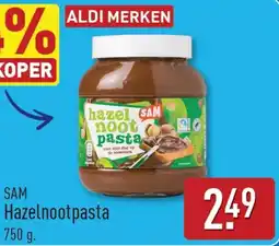 ALDI SAM Hazelnootpasta aanbieding