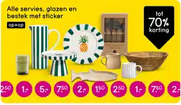 Leen Bakker Alle servies, glazen en bestek met sticker aanbieding