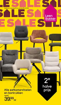 Leen Bakker Alle eetkamerstoelen en barkrukken aanbieding