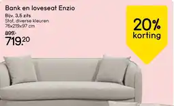 Leen Bakker Bank en loveseat Enzio aanbieding