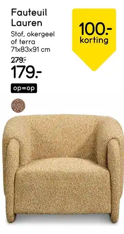 Leen Bakker Fauteuil Lauren aanbieding