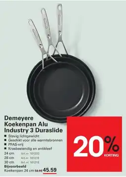 Sligro Demeyere Koekenpan Alu Industry 3 Duraslide aanbieding