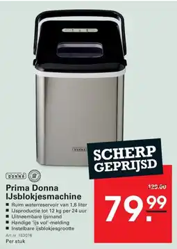 Sligro Prima Donna IJsblokjesmachine aanbieding
