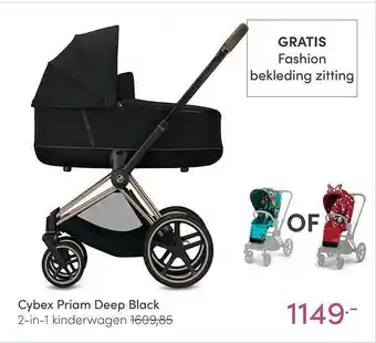 Baby & Tiener Cybex Priam Deep Black 2-In-1 Kinderwagen aanbieding