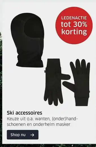 ANWB Ski Accessoires : Wanten, (Onder)Handschoenen En Onderhelm Masker Tot 30% Korting aanbieding