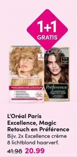 Drogisterij Visser L'Oréal Paris Excellence, Magic Retouch en Préférence aanbieding