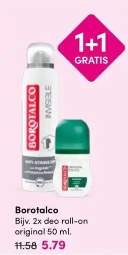 Drogisterij Visser Borotalco deo roll-on original aanbieding